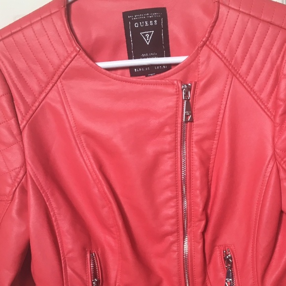Guess Salmon faux leather jacket - Picture 1 of 4
